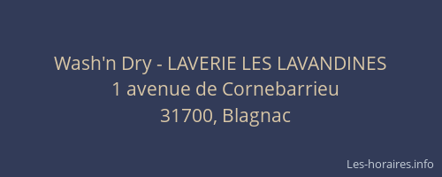 Wash'n Dry - LAVERIE LES LAVANDINES