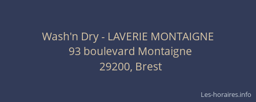 Wash'n Dry - LAVERIE MONTAIGNE