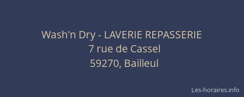 Wash'n Dry - LAVERIE REPASSERIE