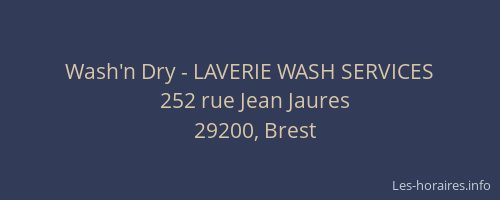 Wash'n Dry - LAVERIE WASH SERVICES