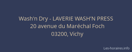 Wash'n Dry - LAVERIE WASH’N PRESS