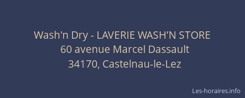 Wash'n Dry - LAVERIE WASH’N STORE