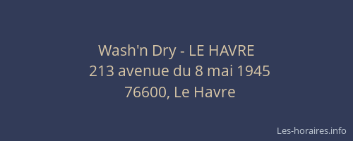 Wash'n Dry - LE HAVRE