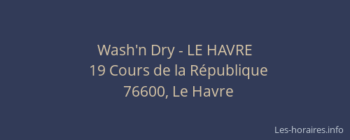 Wash'n Dry - LE HAVRE