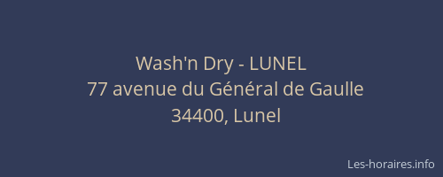 Wash'n Dry - LUNEL