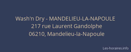 Wash'n Dry - MANDELIEU-LA-NAPOULE