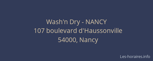 Wash'n Dry - NANCY