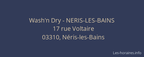 Wash'n Dry - NERIS-LES-BAINS