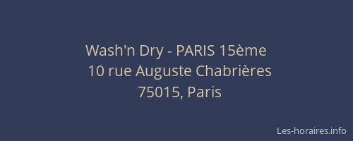 Wash'n Dry - PARIS 15ème