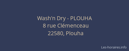 Wash'n Dry - PLOUHA
