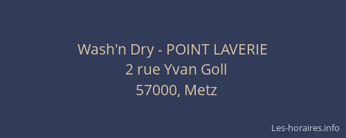 Wash'n Dry - POINT LAVERIE