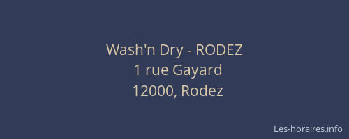 Wash'n Dry - RODEZ