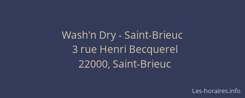 Wash'n Dry - Saint-Brieuc