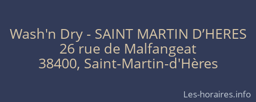 Wash'n Dry - SAINT MARTIN D’HERES