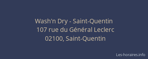 Wash'n Dry - Saint-Quentin