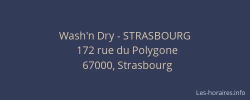 Wash'n Dry - STRASBOURG