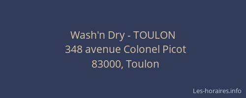 Wash'n Dry - TOULON