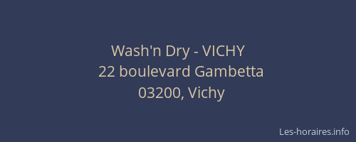 Wash'n Dry - VICHY