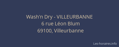 Wash'n Dry - VILLEURBANNE