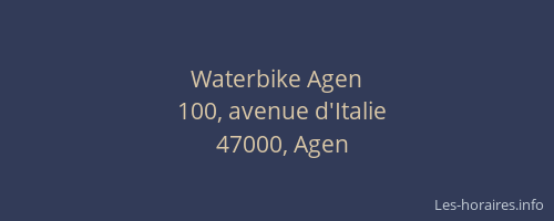 Waterbike Agen