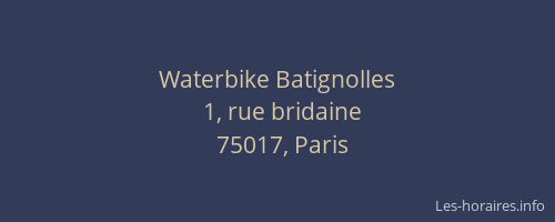 Waterbike Batignolles