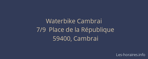 Waterbike Cambrai