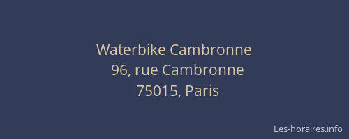Waterbike Cambronne