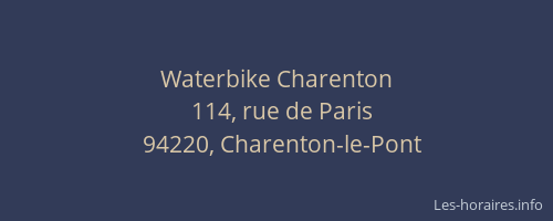 Waterbike Charenton