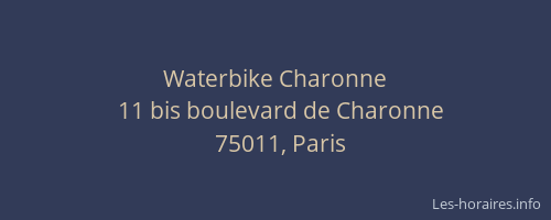 Waterbike Charonne