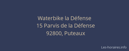 Waterbike la Défense