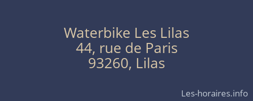 Waterbike Les Lilas