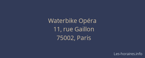 Waterbike Opéra