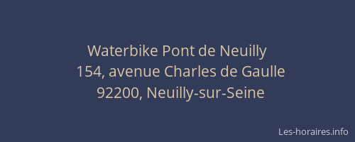 Waterbike Pont de Neuilly