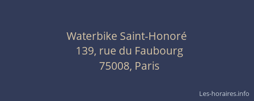 Waterbike Saint-Honoré