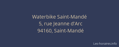 Waterbike Saint-Mandé