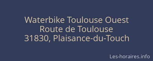 Waterbike Toulouse Ouest