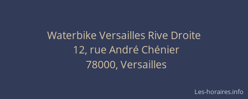 Waterbike Versailles Rive Droite