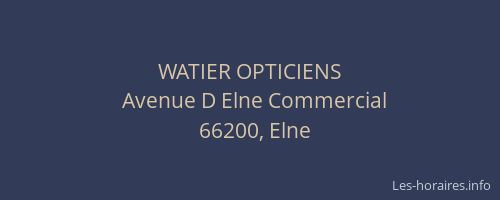 WATIER OPTICIENS