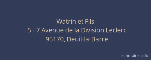 Watrin et Fils
