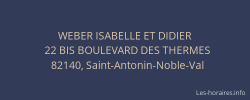 WEBER ISABELLE ET DIDIER