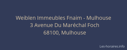 Weiblen Immeubles Fnaim - Mulhouse
