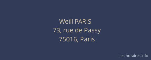 Weill PARIS