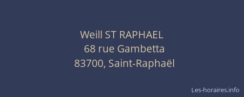 Weill ST RAPHAEL