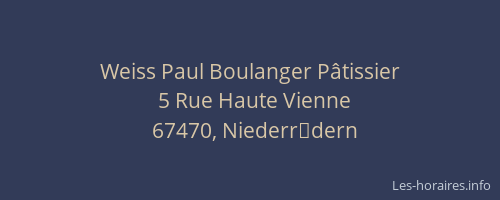 Weiss Paul Boulanger Pâtissier