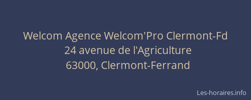 Welcom Agence Welcom'Pro Clermont-Fd