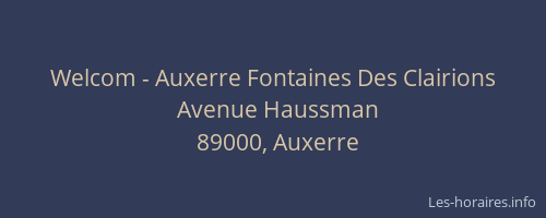 Welcom - Auxerre Fontaines Des Clairions