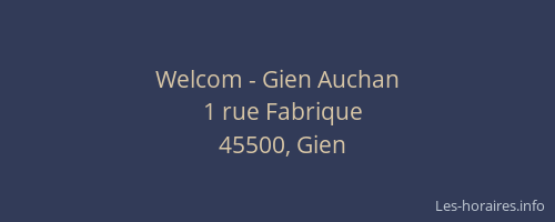 Welcom - Gien Auchan