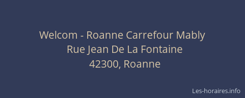 Welcom - Roanne Carrefour Mably