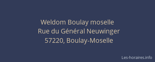 Weldom Boulay moselle