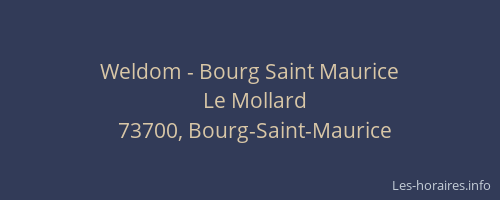 Weldom - Bourg Saint Maurice